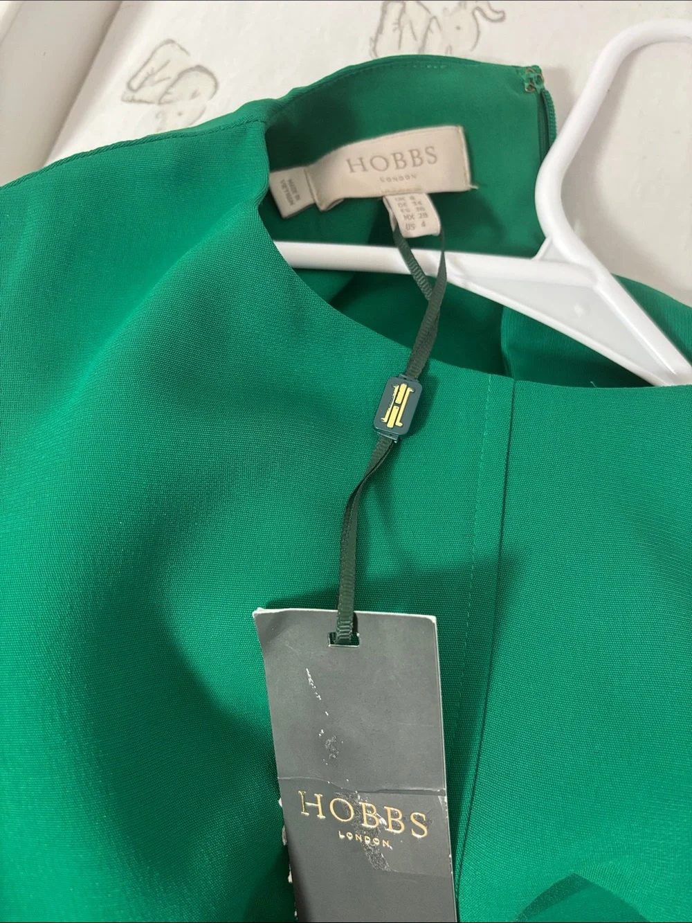HOBBS Maura Sleeveless Dress Green Size 4 NWT